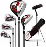 Golf Clubs for Men,Right Handed 7-Piece Complete Golf Club Set,Black/Red