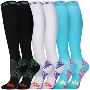 Odtmger Compression Socks (2/3 Pair) for Men and Women 20-30 mmHg Compression Stockings Circulation for Cycling Running Support Socks