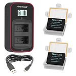 Newmowa LP-E17 Replacement Battery (2 Pack) and Smart LCD Display Dual USB Charger Kit for Canon LP-E17 and Canon EOS M3 M5 M6 M6 Mark II EOS RP 77D 200D 250D 750D 760D 800D Rebel SL3 T6i T6s T7i