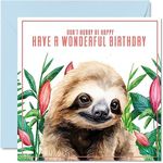 Sloth Birthday Cards for Men & Wome