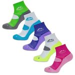 More Mile Womens Limited Edition 5 Pair Pack London Running Socks, Mixed, 5-8 shoe