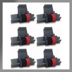 POKANIC IR-40T, IR40T Black and Red Ink Roller Ribbon Cartridge Replacement Compatible with Canon P23-DH V, Casio HR-100TM, HR-150TM, Sharp EL-1750V, EL-1801V, Citizen CP-13 Calculator (6 Pack)