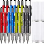 Zhanmai Pen 16pcs, 6-in-1 Multitool Tech Tool Pen with Ruler, Level, Stylus, Screwdriver, Refills, Creative Gifts for Men (Red, Green, Blue, Gray)