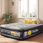 OlarHike Inflatable Mattress, Air Bed, Double Airbed with Built in Pump, 135 x 190 x 46cm, Ideal Sleep Solution for Guests, Blow Up Mattress, Folding Bed with Flocked Surface for Camping and Home