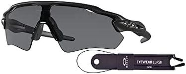 Oakley Radar Ev Path OO9208 920812 38MM Matte Black/Grey Square Sunglasses for Men + BUNDLE Accessory Leash + BUNDLE with Designer iWear Eyewear Kit