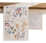 Maison d' Hermine Equinoxe - Beige 100% Cotton Table Runner Farmhouse Tabletop Cover for Home Kitchen Dining Décor Parties Family Dinners Wedding Thanksgiving/Christmas (37cm x 230cm)