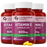 Carbamide Forte 600 mg Vitamin E Capsules for Face and Hair- 120 Capsules(Pack of 3)