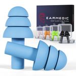 Ear Plugs for Sleep (5 Pairs, 32dB) Reusable Soft and Comfortable Silicone Earplugs for Sleeping, Working, Swimming, Studying and Travelling