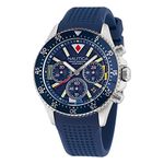 Nautica Men's NAPWPS302 Westport Blue Silicone Strap Watch, Silver Tone/Blue/Blue, Modern