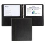 Samsill 1 Inch 3 Ring Binder, Leather, Black with Contrast Stitching, 8.5X 11 Inch, 3 Rings, Notebook Binder, Portfolio Organizer, Planner, Journal