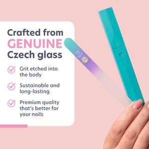Bona Fide Beauty Czech Glass Nail File – Green Violet, Hardcase