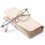 Madison Avenue Blue Light Blocking Glasses Anti Eyestrain UV Glare Blue Light Glasses for Women with Case, TV Phone Computer Gaming Eyeglasses (Coffee Brown)