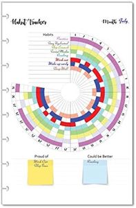 Habit Tracker Inserts for 8 Disc Junior Size Discbound Planners, Habit Log, Resolution Tracker, Monthly Habit Planner for Medium Size Planners(PLANNER SOLD SEPARATELY) (8 Disc Junior (5.5" x 8.5"))