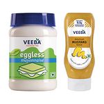 Veeba American Mustard Sauce,320g and Eggless Mayonnaise,250g - Pack of 2