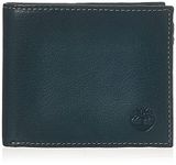 Timberland Men's Leather Wallet with Attached Flip Pocket Travel Accessory-Bi-Fold, Navy (Blix), One Size