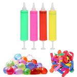 REKO 48 Piece Small Latex Water Balloons, Colorful, Biodegradable Summer Splash Water Balloon Toys, for Water Bomb Game Fight Sports Fun Party - Multi Color Pack of 2
