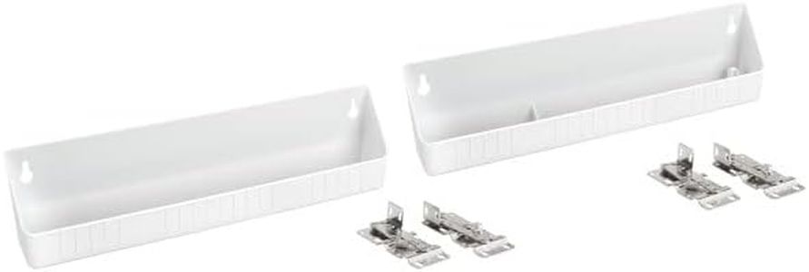 Rev-A-Shelf 14" Tip-Out Plastic Sink Trays for Kitchen and Bathroom Base Cabinet, Pull Out Vanity Shelf Home Organizer, White, 6572-14-11-52