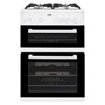 Beko KDG611W 60cm Double Oven 4 Burners Gas Cooker with LPG Option in White