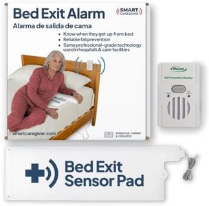 Smart Caregiver Bed Alarm for Elderly Adults – Fall Prevention System with 10"x30" Weight-Sensing Bed Pad – Automatically Alerts Caregiver When They Get Up