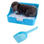 kathson Rabbit Litter Box, Rat Litter Tray Ferret Potty Training Corner Litter Pan Cage Cleaner for Chinchillas Guinea Pigs