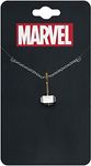 Marvel Comics Thor Hammer Unisex Adult Silver Plated Pendant Necklace. Official Licensed Jewelry, One Size.(THORHAMPNK01B), One Size, Metal