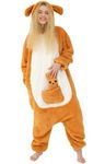 SAMGU Adult Onesie Animal Halloween Cosplay Costume One Piece Pajamas for Women and Men, Kangaroo-plush, Small