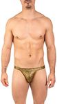 Gary Majdell Sport Men's Hot Prints Micro Bikini Swimsuit (Gold Snake Skin, X-Large)