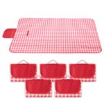 Kuber Industries Pack of 6 Picnic Mat | Foldable Blanket for Picnic | Water Resistant Handy Mat | Portable Mat for Outdoor | Bag Design Picnic Mat | JY2207 | Red