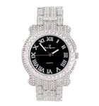 Charles Raymond Bling-ed Out Ultimate Hip Hop Royalty Mens Watch w/Easy Reader Roman Numeral or Iced Out Diamond Time Indicators - Bright Colored Dials - L0504, L0504RN Silver Black Panther, mens, L0504 (L0504RN Silver Black Panther)