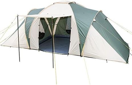 Skandika Daytona 6 - Tienda de campaña Familiar - mosquiteras - Columna de Agua 3000 mm - 530 x 370 cm (Verde/beig)