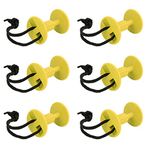 BORDSTRACT 6Pcs Surfboard Rope Plug, Plastic Surfing Traction Hand Rope, Replacement Bodyboard Surfboard Surf Leash Plugs Accessories for Water Sports (Yellow)