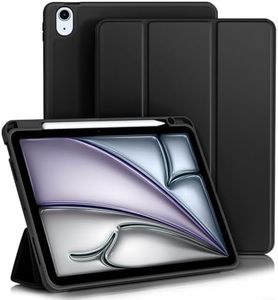 Vobafe Funda Compatible con iPad Air 6 11 Pulgadas 2024/5 4 Generación 2022/2020(10.9 Pulgadas), Funda Plegable Protector Cover con Portalápiz, Auto-Sueño/Estela, Negro