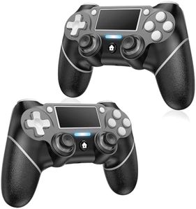 2 Pack wireless controller for PS4, wireless controller for ps4/pro/slim/pc, with Non-Slip Grip, dual vibration, Turbo, type-c port (Midnight Black * 2)