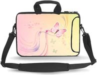 Laptop Bag Carrying Cases Computer Shoulder Messenger Cover for Women,Fits Laptops/Notebook/ebooks/Kids Tablet/ipad (15-15.6 inch, Cute Butterfly)