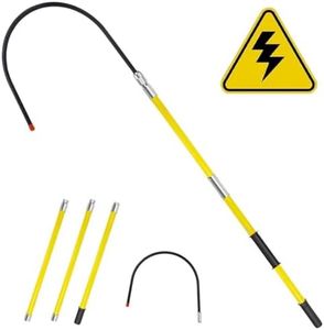 10.8 Feet Rescue Hook, High Voltage Insulated Rescue Hook high Voltage Telescopic 10kv35kv, Fire Electrician Anti-electrocution Rescue Hook 380V, Rescue Hook,18 inch Opening (Yellow10.8 Feet)