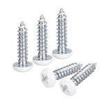 sourcing map ST3.5x15mm White Screws Self Tapping Screws, 50pcs Pan Head Phillips Wood Screws for Woodworking