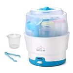 SAFE-O-KID 6 Bottles Advanced Sterilizer With 1 Year Manufacturer Warranty, Steam Sterilizer For Heat Distribution To Eliminate 99.9999 (Maximum) Germs (Bacteria,Viruses Etc) - Blue, Count 1