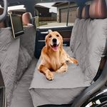 Formosa Covers Deluxe Quilted and Padded Dog Car Back Seat Cover with Non-Slip Back Best for Car Truck and SUV - Travel with Your Pet Mess Free - Universal Fit 56"x94", Grey