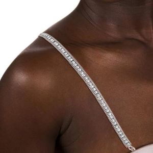 IYOU Bretelles de Soutien-gorge Cristal pour Femmes Bretelles de soutien-gorge Strass Argenté Accessoires pour Corps Boîte de nuit pour Soutien-gorge Robe Sans Dos (1 paire)