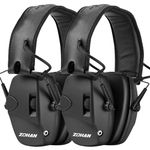 ZOHAN EM054 Electronic Ear Protection for Shooting Range with Sound Amplification Noise Reduction, Ear Muffs for Gun Range-Black-2Pack