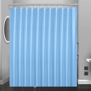 Eazzier Bath Baby Blue Plastic Shower Curtain Or Liner, 72x72 Inch Lightweight Cream Blue Plastic Bathroom Shower Showroom Inner Curtain with Rustproof Metal Grommet Holes and Weighted Magnets