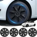 OEDRO 4PCS Tesla Model Y Wheel Cover Hubcaps, 19 Inch ABS Rim Protector Replacement Matte Black Hub Cap Wheel Covers Compatible with 2020-2023 Model Y Accessories