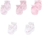 JELYLOVE 5 Pack Unisex New Born Boy Girls No Scratch Mittens Cotton Soft Baby Gloves Accessory 0-3 Months Baby Essentials