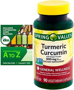 Spring Valley Turmeric Curcumin with Ginger Powder Dietary Supplement, 500 mg, 90 Ct + “Vitamins & Minerals - A to Z - Better Idea Guide©” (1 Pack 90 Ct)