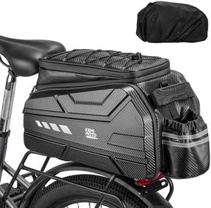 KEMIMOTO Bike Rear Bag, 11L/20L/40L EVA Hard Shell with Waterproof Cover, Bicycle Trunk with Shoulder Strap for Commuter Travel Outdoor