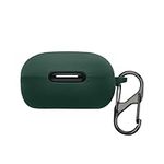 kwmobile Silicone Cover Compatible with Anker soundcore P40i - Case Cover Stick-On Skin with Clip - Dark Green