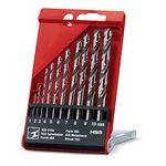 Hilti 10-Piece Precision-ground HSS-G Drill Bit Set for drilling into steel and aluminium, 135° Degree Tip Angle, Optimal Heat Reduction (1-10 mm. Class: Premium, 405312)