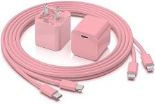 LYBFZ 2Pack iPhone Charger 6FT [MFi Certified] USB C to Lightning Cable 6FT with USB C Wall Charger Block Compatible with iPhone 14/13/12/11 Pro Max,Mini,Pro/XR/iPad -Pink