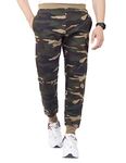 DECISIVE® Fitness Joggers Track Pant for Men- Camo-Olive (Waist- 36"-40")