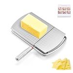 Cheese Slicer, Stainless Steel Cheese Cutter with Accurate Size Scale, Wire Cheese Slicer for Cheese Butter for Hard and Semi Hard Cheese Butter Sausage